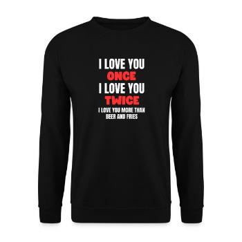 Amour Bière et Frites - Sweat-shirt Unisexe - noir - Devant - Alina (178cm) & Michal (187cm)