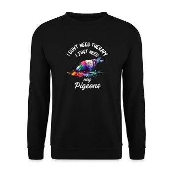 Pigeon Therapy Art - Unisex Sweatshirt - black - Front - Alina (178cm) & Michal (187cm)