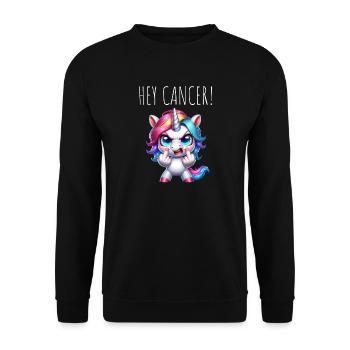 Hey Krebs-Einhorn - Unisex Pullover - Schwarz - Vorne - Alina (178cm) & Michal (187cm)