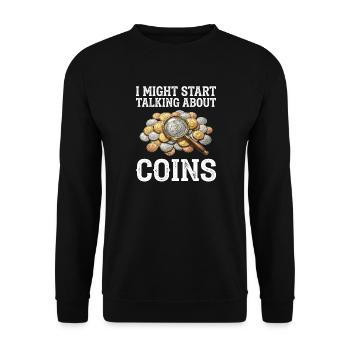 Je pourrais commencer à parler de pièces. - Sweat-shirt Unisexe - noir - Devant - Alina (178cm) & Michal (187cm)