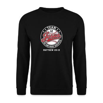 Team Jesus Make Disciples Matthew 28:19 - Unisex Sweatshirt - black - Front - Alina (178cm) & Michal (187cm)