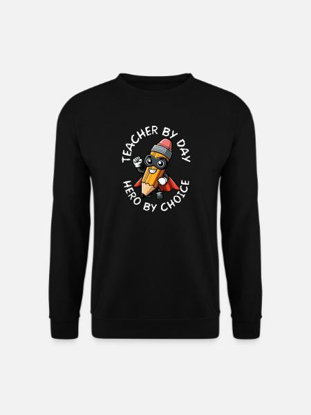  Superheld Bleistift-held Cartoon - Unisex Pullover - Schwarz