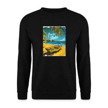 Puerto Plata Strandlandschaft Tropische Idylle - Unisex Pullover - Schwarz - Vorne - Alina (178cm) & Michal (187cm)