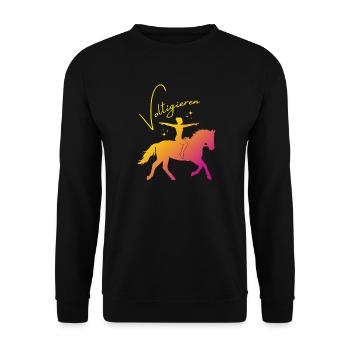 Voltigieren Grundsitz – Sport Outfit für Voltigier - Unisex Sweatshirt - black - Front - Alina (178cm) & Michal (187cm)