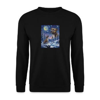 Hurlement au chien de la lune Staffordshire Terrier - Sweat-shirt Unisexe - noir - Devant - Alina (178cm) & Michal (187cm)