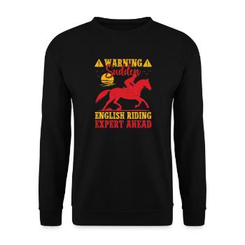 Cavalier amateur d’anglais expert en anglais à venir - Sweat-shirt Unisexe - noir - Devant - Alina (178cm) & Michal (187cm)