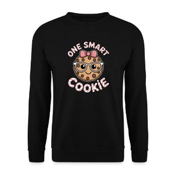 Un Cookie Intelligent - Cookie Intelligent avec des Lunettes - Sweat-shirt Unisexe - noir - Devant - Alina (178cm) & Michal (187cm)