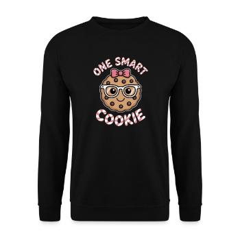 Un Cookie Intelligent - Cookie Intelligent avec des Lunettes - Sweat-shirt Unisexe - noir - Devant - Alina (178cm) & Michal (187cm)