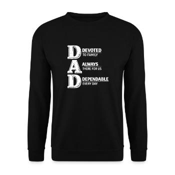 dad devoted to family always there're for us  - Unisex Pullover - Schwarz - Vorne - Alina (178cm) & Michal (187cm)