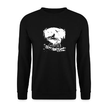 Mountainbike Skizze - Unisex Pullover - Schwarz - Vorne - Alina (178cm) & Michal (187cm)
