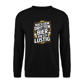 Bier Nach Dem Dritten Bier Lustig JGA Party Malle - Unisex Pullover - Schwarz - Vorne - Alina (178cm) & Michal (187cm)