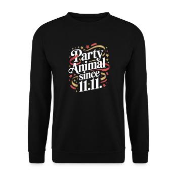 Karneval Party Kölner Animal Since 11.11. Köln - Unisex Sweatshirt - black - Front - Alina (178cm) & Michal (187cm)
