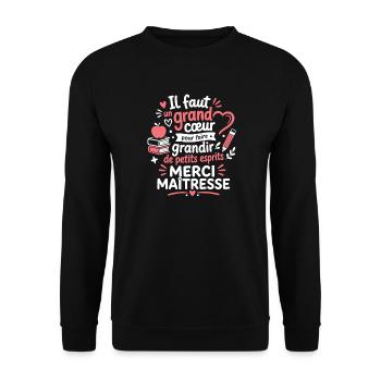Grand cœur pour maîtresse - Sweat-shirt Unisexe - noir - Devant - Alina (178cm) & Michal (187cm)