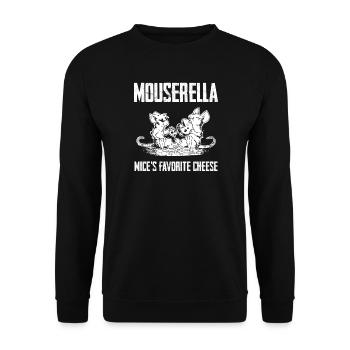 Mouserella – the favorite cheese of mice - Unisex Sweatshirt - black - Front - Alina (178cm) & Michal (187cm)