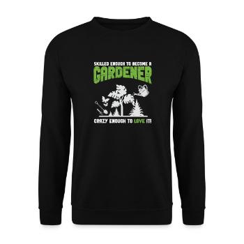 Zitat des stolzen Gärtners - Unisex Pullover - Schwarz - Vorne - Alina (178cm) & Michal (187cm)