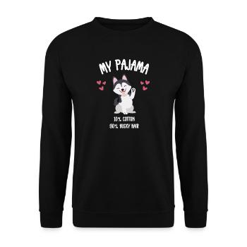 Dog Husky Hair Pajamas - Unisex Sweatshirt - black - Front - Alina (178cm) & Michal (187cm)