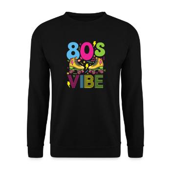 Fête nostalgique rétro des années 80 - Sweat-shirt Unisexe - noir - Devant - Alina (178cm) & Michal (187cm)