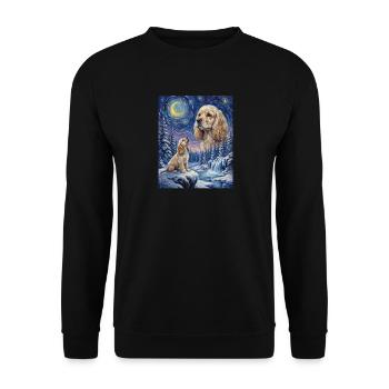 Howling to the Moon Meme Animal Dog Cocker Spaniel - Unisex Sweatshirt - black - Front - Alina (178cm) & Michal (187cm)