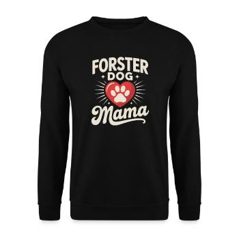 Maman de chien en famille d’accueil - Cadeau adopté par un chien - Sweat-shirt Unisexe - noir - Devant - Alina (178cm) & Michal (187cm)