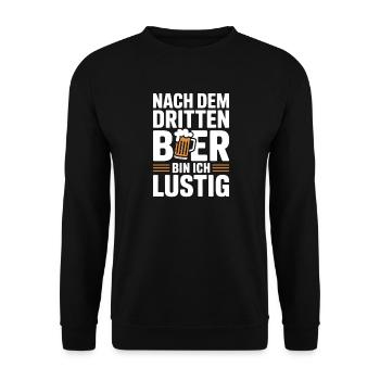 Bier Nach Dem Dritten Bier Lustig JGA Party Malle - Unisex Pullover - Schwarz - Vorne - Alina (178cm) & Michal (187cm)