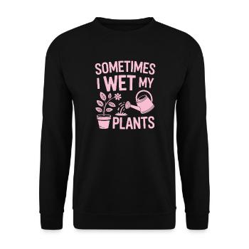 Zimmerpflanzen Sprüche Lustiges Blumen Geschenk - Unisex Pullover - Schwarz - Vorne - Alina (178cm) & Michal (187cm)