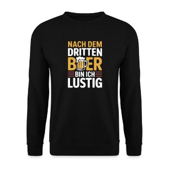 Bier Nach Dem Dritten Bier Lustig JGA Party Malle - Unisex Pullover - Schwarz - Vorne - Alina (178cm) & Michal (187cm)