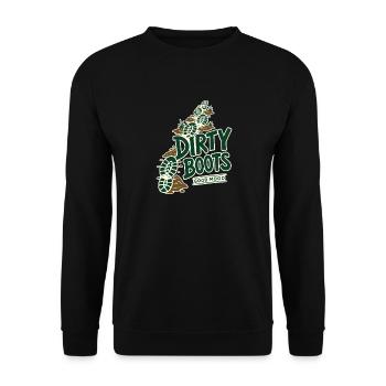 Dirty Boots Good Mood Hiking Trail Adventure Quote - Unisex Sweatshirt - black - Front - Alina (178cm) & Michal (187cm)