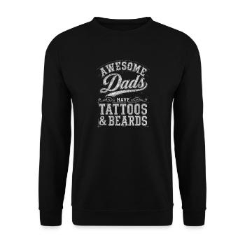 Fathers with tattoos and beards - Unisex Sweatshirt - black - Front - Alina (178cm) & Michal (187cm)