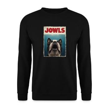 Jowls Funny Boston Terrier Dog Mom Dad Lover - Unisex Sweatshirt - black - Front - Alina (178cm) & Michal (187cm)