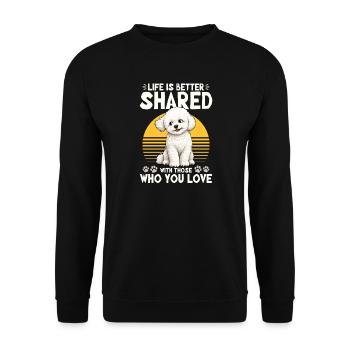 Bichon Frise Dog Breed - Unisex Sweatshirt - black - Front - Alina (178cm) & Michal (187cm)