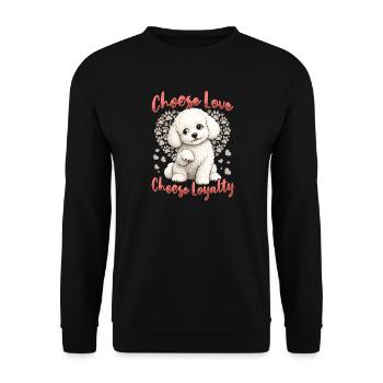 Bichon Frise Dog Breed - Unisex Pullover - Schwarz - Vorne - Alina (178cm) & Michal (187cm)