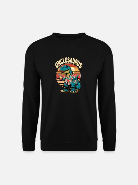 Unclesaurus Dinosaur Retro Beach - Unisex Sweatshirt - black