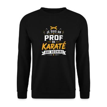 Prof de Karaté Qui Déchire - Sweat-shirt Unisexe - noir - Devant - Alina (178cm) & Michal (187cm)