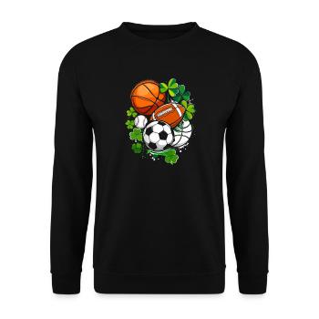 Mélange de sports celtiques avec trèfles - Sweat-shirt Unisexe - noir - Devant - Alina (178cm) & Michal (187cm)