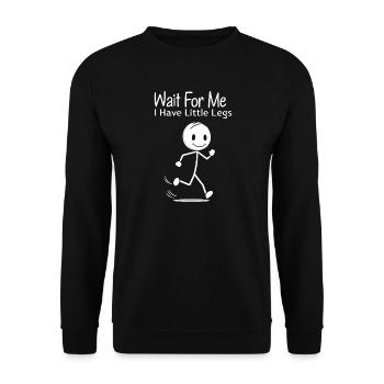 Attendez-moi – Petites jambes, grand humour - Sweat-shirt Unisexe - noir - Devant - Alina (178cm) & Michal (187cm)