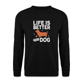 basset hound - Unisex Sweatshirt - black - Front - Alina (178cm) & Michal (187cm)