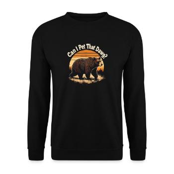 Je peux caresser ce chien ? Coucher de soleil de l’ours - Sweat-shirt Unisexe - noir - Devant - Alina (178cm) & Michal (187cm)