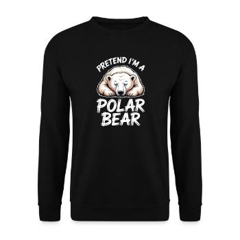 Polar Bear Sayings Polar Bears Funny Polar Bear Gift - Unisex Sweatshirt - black - Front - Alina (178cm) & Michal (187cm)