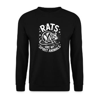 Ratten Sprüche Ratte Lustiges Ratten Geschenk - Unisex Pullover - Schwarz - Vorne - Alina (178cm) & Michal (187cm)