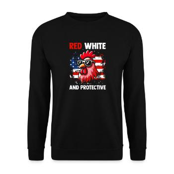 Éleveur Patriotique Troupeau de Coq Volaille USA Pride C - Sweat-shirt Unisexe - noir - Devant - Alina (178cm) & Michal (187cm)