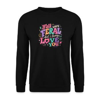 Lehrerin Spruch Humor Schule Geschenkidee - Unisex Pullover - Schwarz - Vorne - Alina (178cm) & Michal (187cm)