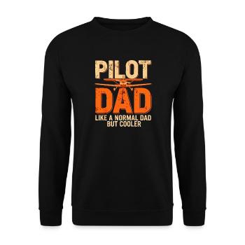 Pilot Dad Cooler Pilot - Unisex Pullover - Schwarz - Vorne - Alina (178cm) & Michal (187cm)