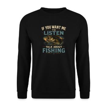 Angler Spruch Angeln Humor Fishing Geschenkidee - Unisex Pullover - Schwarz - Vorne - Alina (178cm) & Michal (187cm)