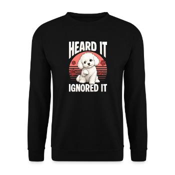 Bichon Frise Dog Breed - Unisex Pullover - Schwarz - Vorne - Alina (178cm) & Michal (187cm)