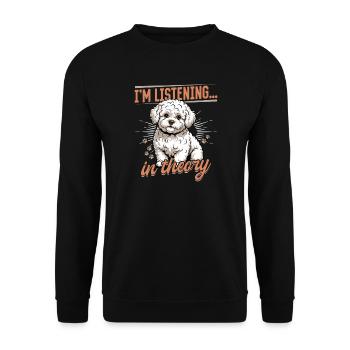 Bichon Frise Dog Breed - Unisex Sweatshirt - black - Front - Alina (178cm) & Michal (187cm)