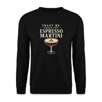 Cadeau cocktail club social de martini espresso - Sweat-shirt Unisexe - noir - Devant - Alina (178cm) & Michal (187cm)