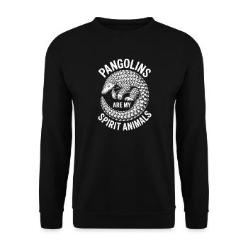 Dictons pangolins : cadeau de pommes de pin - Sweat-shirt Unisexe - noir - Devant - Alina (178cm) & Michal (187cm)