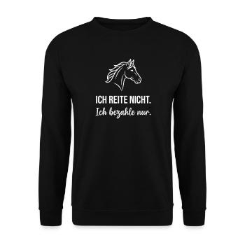 Pferdekopf Humor Spruch - Unisex Pullover - Schwarz - Vorne - Alina (178cm) & Michal (187cm)