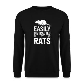 Rat Sayings Rat Funny Rat Gift - Unisex Sweatshirt - black - Front - Alina (178cm) & Michal (187cm)