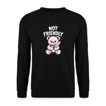 Not Friendly Introvert Antisocial Loner - Unisex Sweatshirt - black - Front - Alina (178cm) & Michal (187cm)